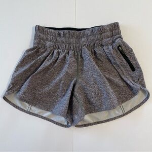 lululemon athletica Heathered Gray Athletic Shorts with Zipper Pocket